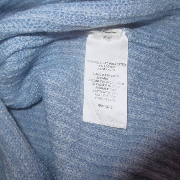 Halogen Long Sleeve Funnel Neck Sweater Womens Size XL Light Blue Soft Cozy $68 - Picture 5 of 6